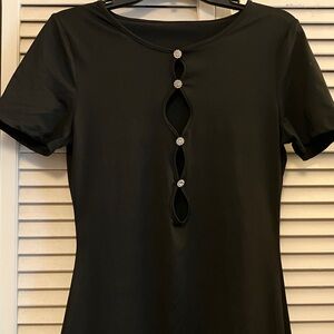 Elegant Black Dress with Crystal Accents